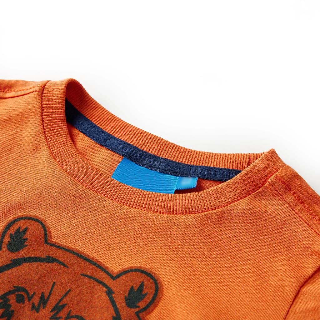 Kindershirt met lange mouwen 128 donkeroranje is nu te koop bij PeponiXL, paradijselijk wonen!