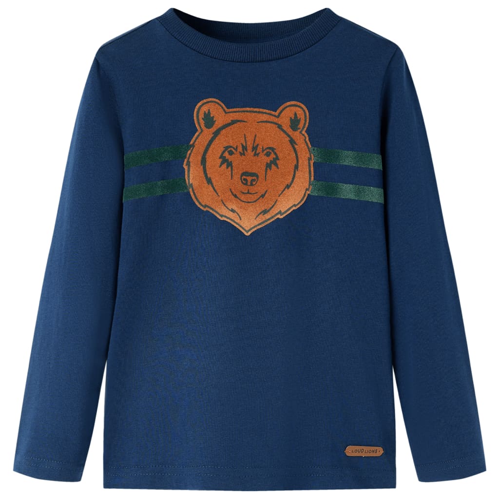 Kindershirt met lange mouwen 92 marineblauw is nu te koop bij PeponiXL, paradijselijk wonen!