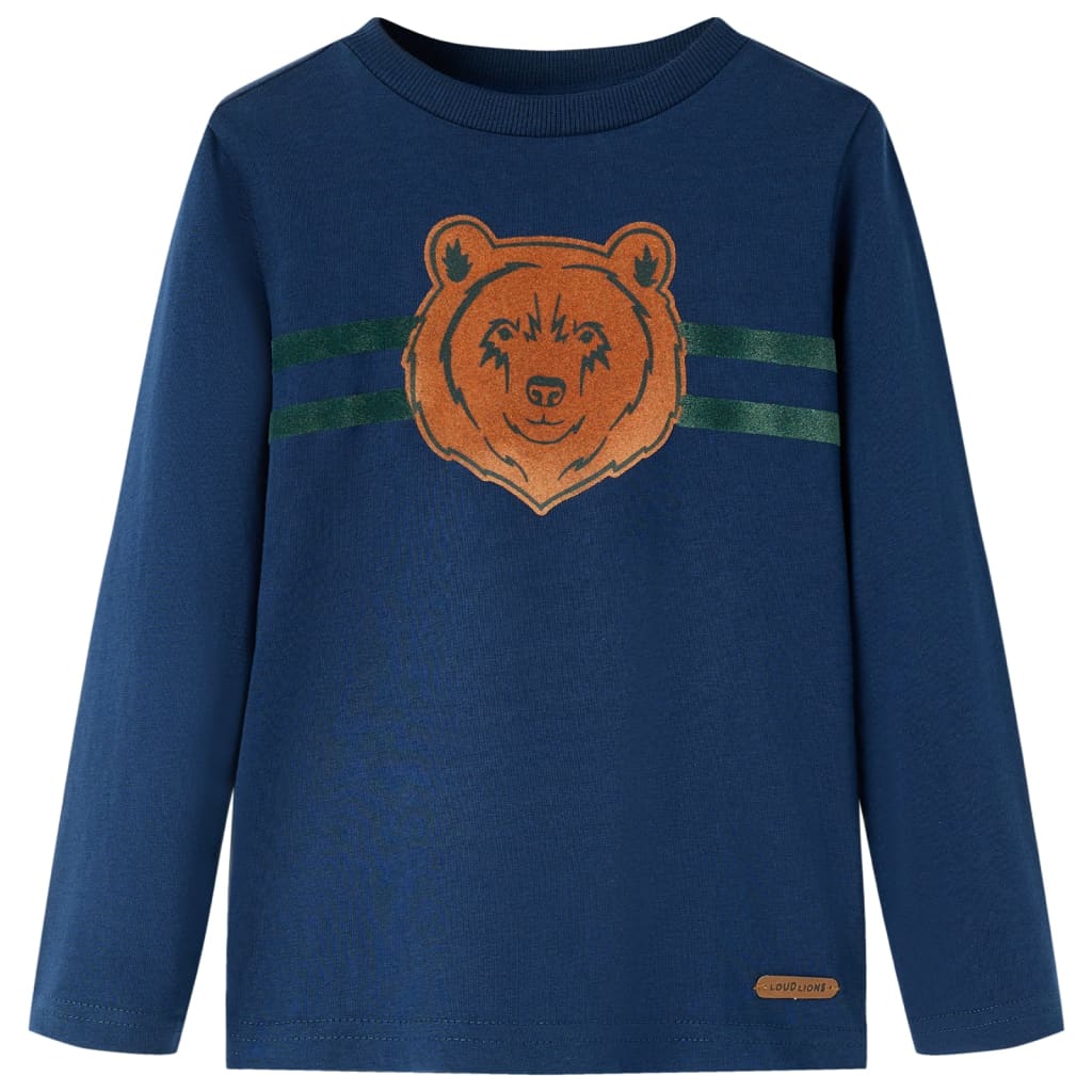 Kindershirt met lange mouwen 104 marineblauw is nu te koop bij PeponiXL, paradijselijk wonen!