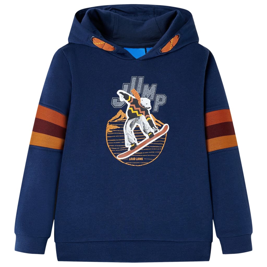 Kindertrui met capuchon 104 marineblauw is nu te koop bij PeponiXL, paradijselijk wonen!