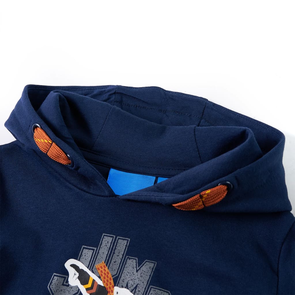 Kindertrui met capuchon 116 marineblauw is nu te koop bij PeponiXL, paradijselijk wonen!