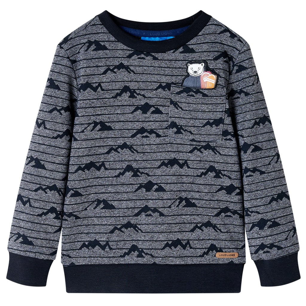 Kindertrui 116 gemêleerd marineblauw is nu te koop bij PeponiXL, paradijselijk wonen!