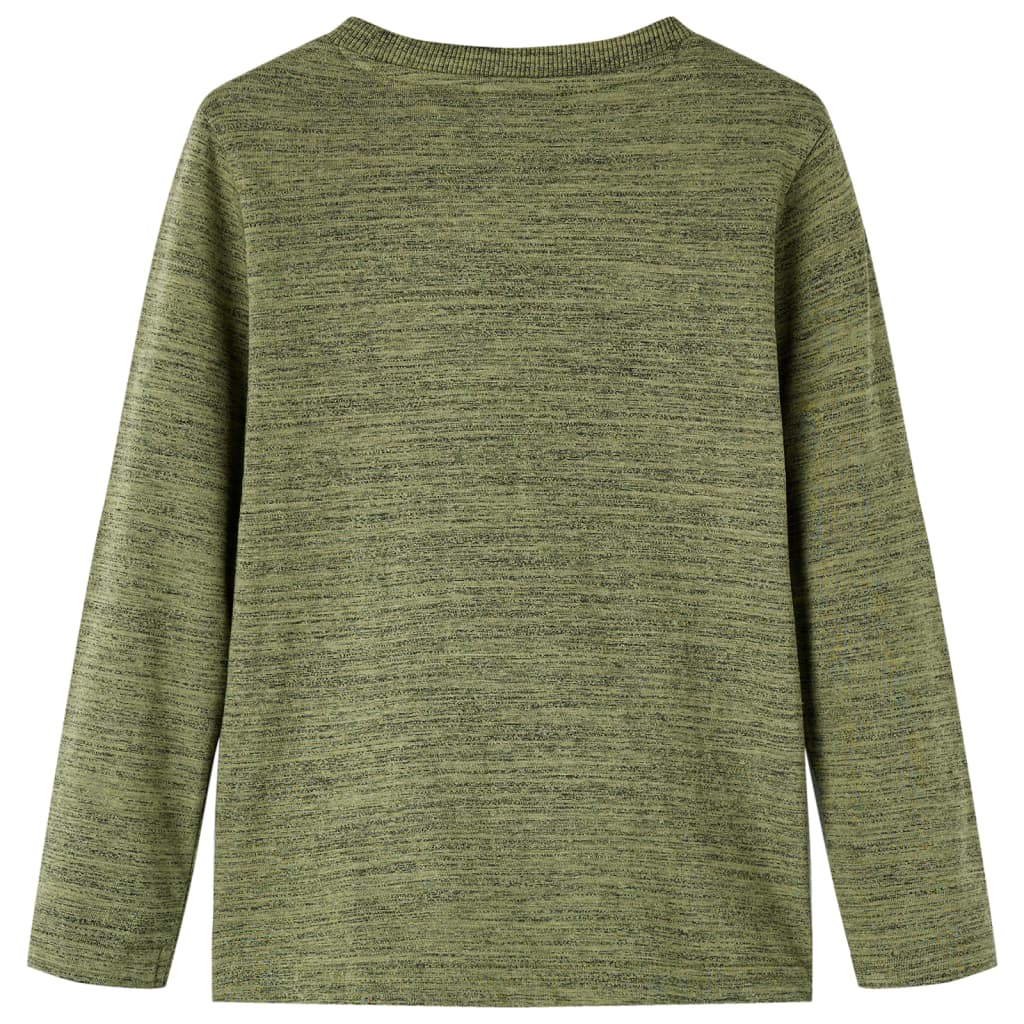 Kindershirt met lange mouwen 104 gemêleerd kakikleurig is nu te koop bij PeponiXL, paradijselijk wonen!