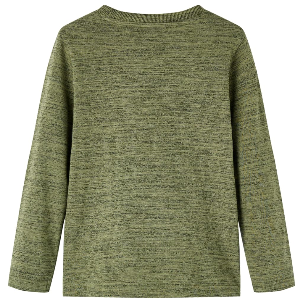 Kindershirt met lange mouwen 128 gemêleerd kakikleurig is nu te koop bij PeponiXL, paradijselijk wonen!