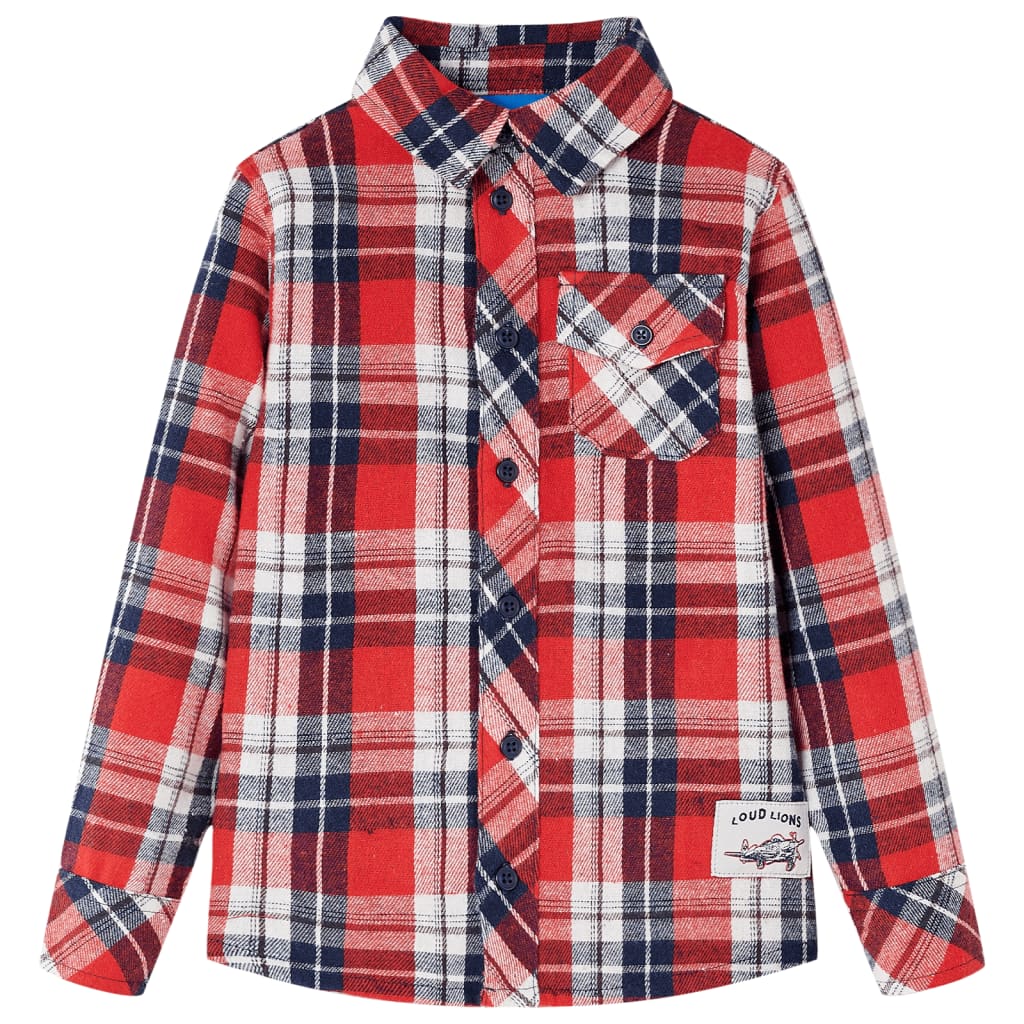 Kinderoverhemd geruit 116 rood en marineblauw is nu te koop bij PeponiXL, paradijselijk wonen!