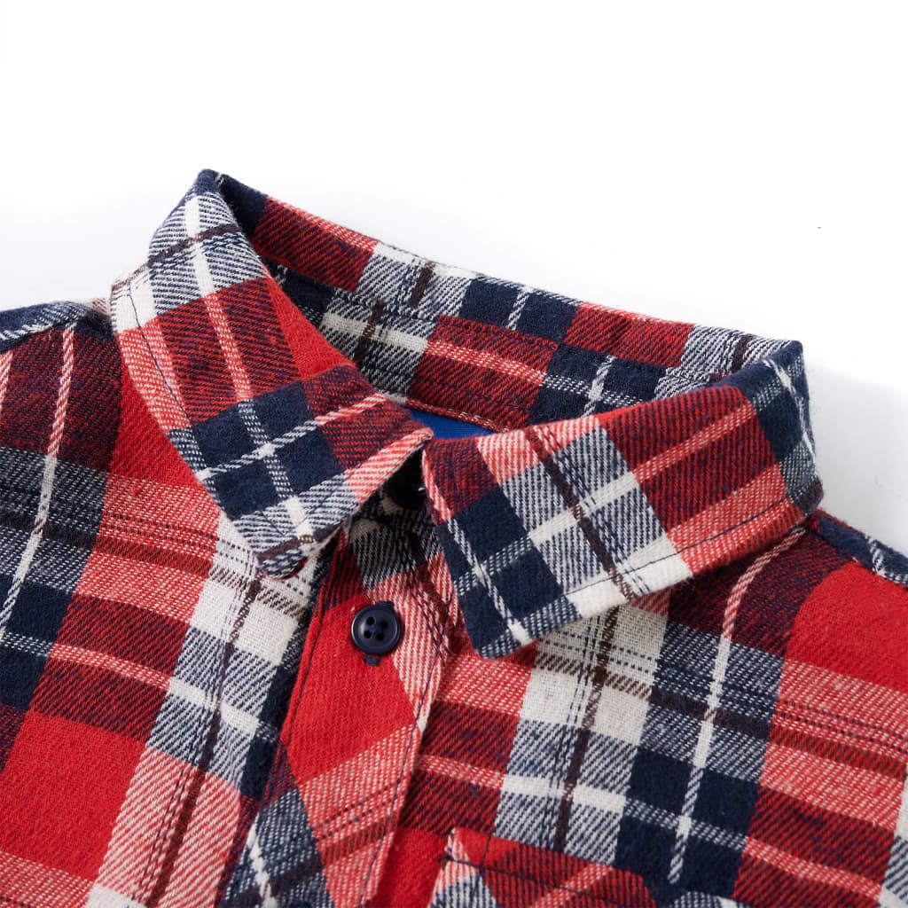 Kinderoverhemd geruit 116 rood en marineblauw is nu te koop bij PeponiXL, paradijselijk wonen!