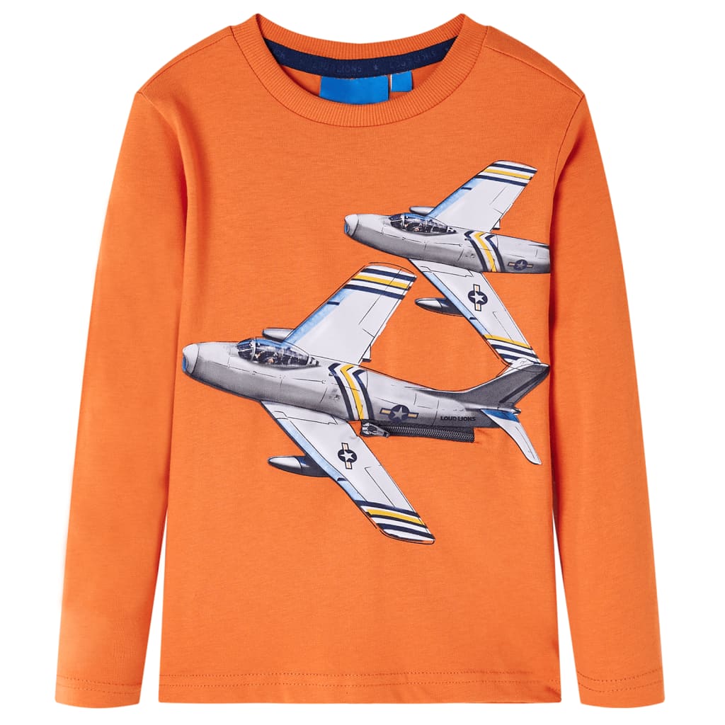 Kindershirt met lange mouwen 104 donkeroranje is nu te koop bij PeponiXL, paradijselijk wonen!