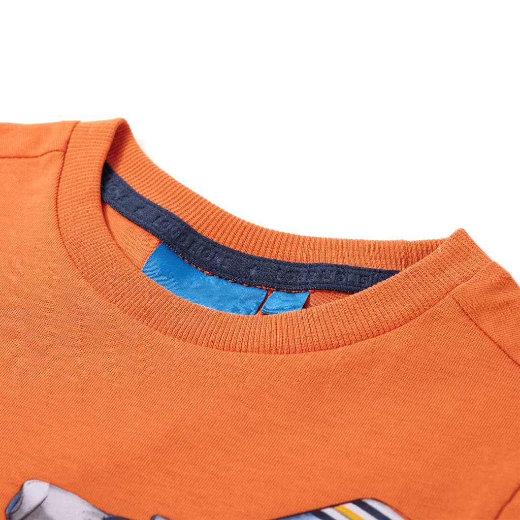 Kindershirt met lange mouwen 104 donkeroranje is nu te koop bij PeponiXL, paradijselijk wonen!