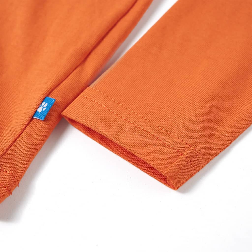 Kindershirt met lange mouwen 104 donkeroranje is nu te koop bij PeponiXL, paradijselijk wonen!