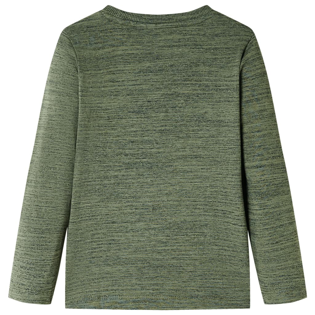 Kindershirt met lange mouwen 104 gemêleerd kakikleurig is nu te koop bij PeponiXL, paradijselijk wonen!