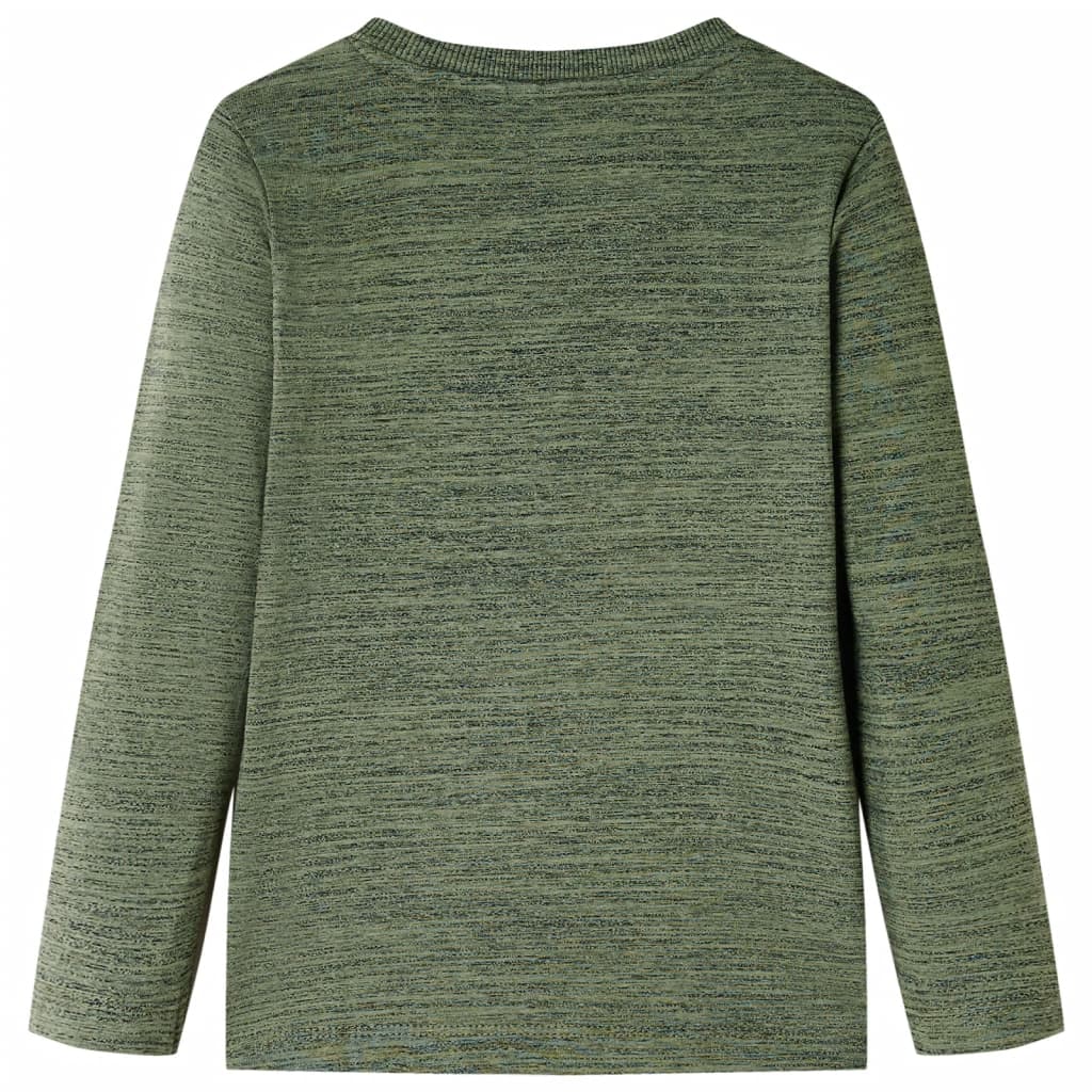 Kindershirt met lange mouwen 116 gemêleerd kakikleurig is nu te koop bij PeponiXL, paradijselijk wonen!
