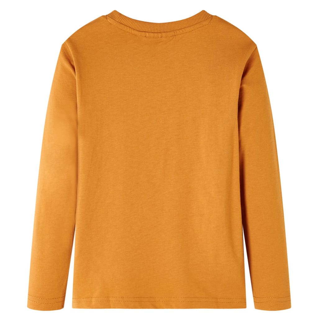 Kindershirt met lange mouwen 104 donkerokerkleurig is nu te koop bij PeponiXL, paradijselijk wonen!