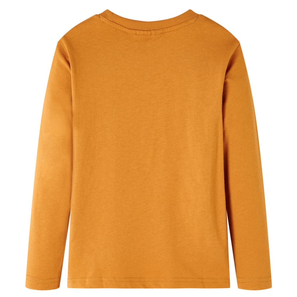 Kindershirt met lange mouwen 116 donkerokerkleurig is nu te koop bij PeponiXL, paradijselijk wonen!
