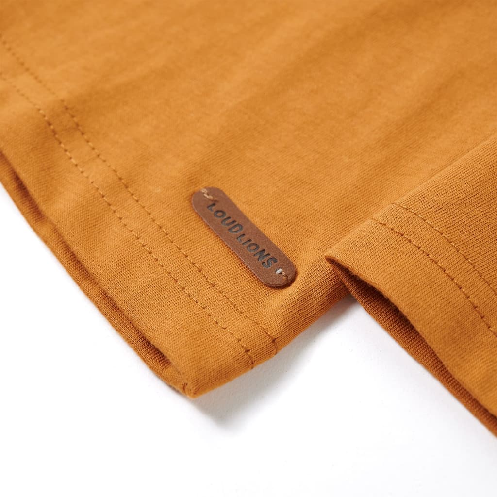 Kindershirt met lange mouwen 116 donkerokerkleurig is nu te koop bij PeponiXL, paradijselijk wonen!
