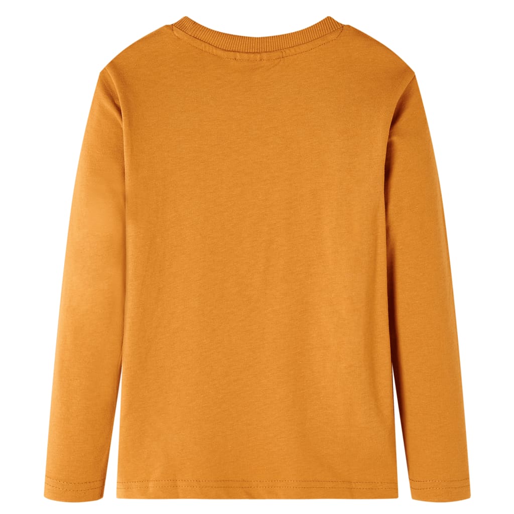 Kindershirt met lange mouwen 128 donkerokerkleurig is nu te koop bij PeponiXL, paradijselijk wonen!