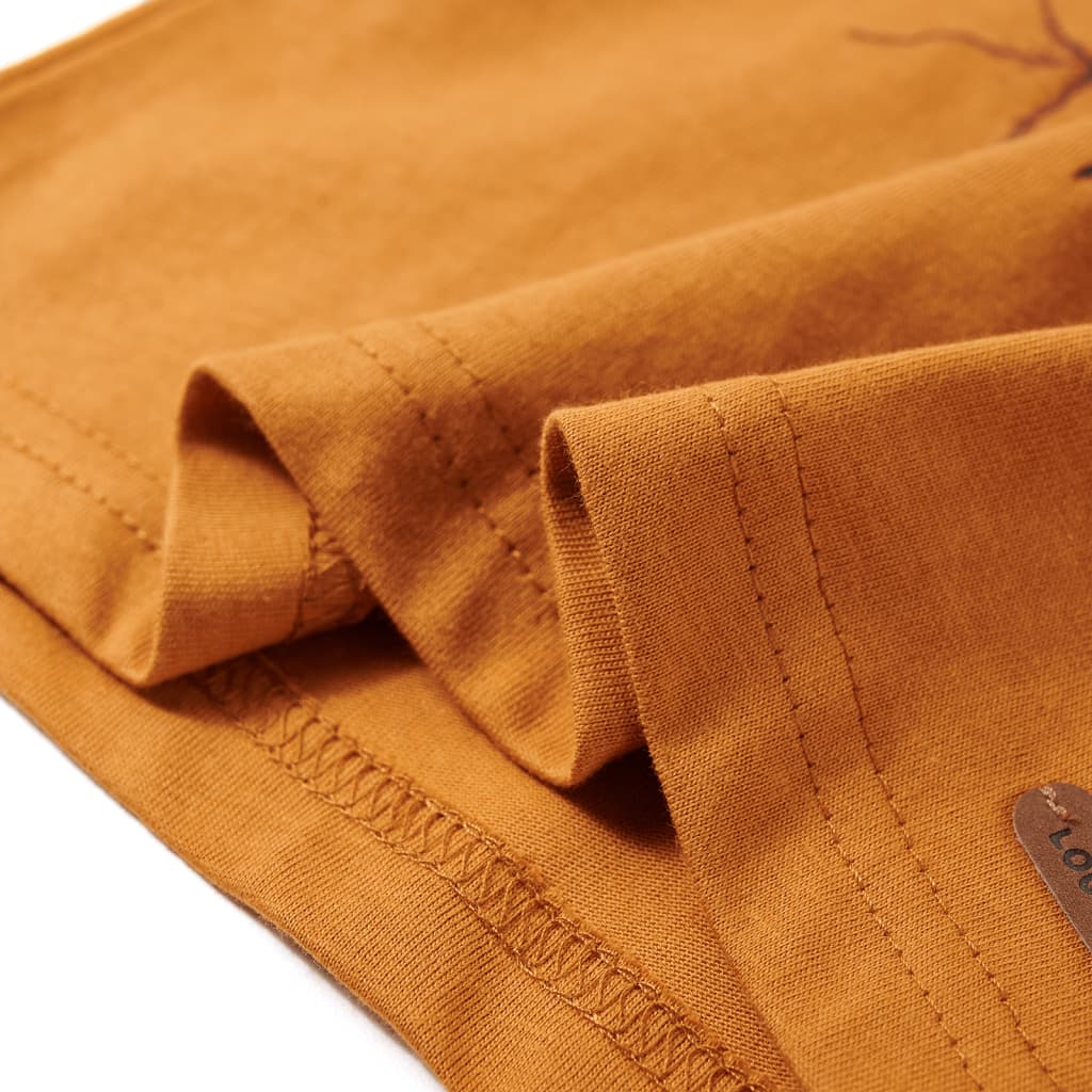 Kindershirt met lange mouwen 128 donkerokerkleurig is nu te koop bij PeponiXL, paradijselijk wonen!
