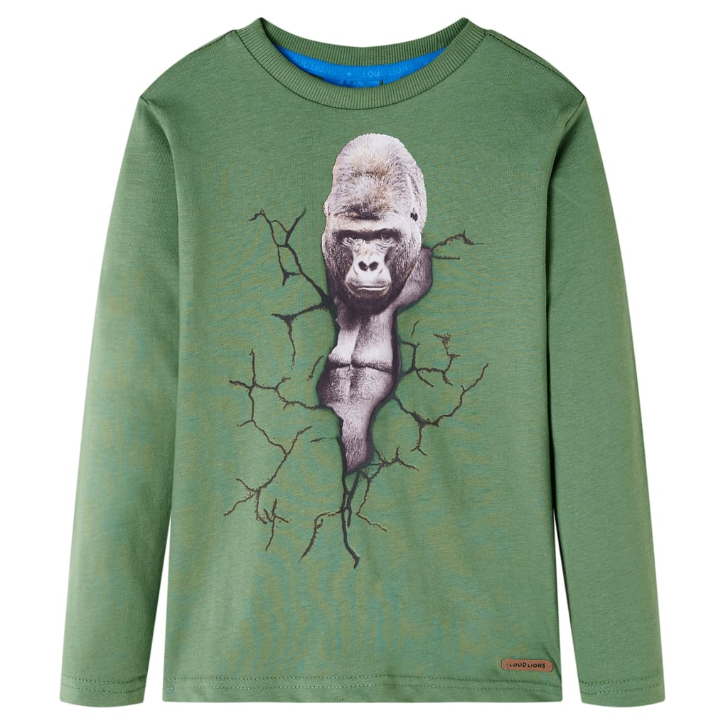 Kindershirt met lange mouwen 128 lichtkakikleurig is nu te koop bij PeponiXL, paradijselijk wonen!