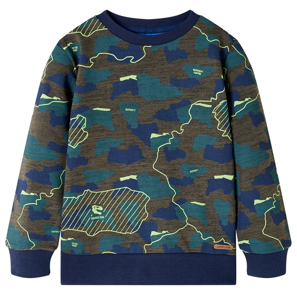 Kindershirt 128 gemêleerd donkerkakikleurig is nu te koop bij PeponiXL, paradijselijk wonen!