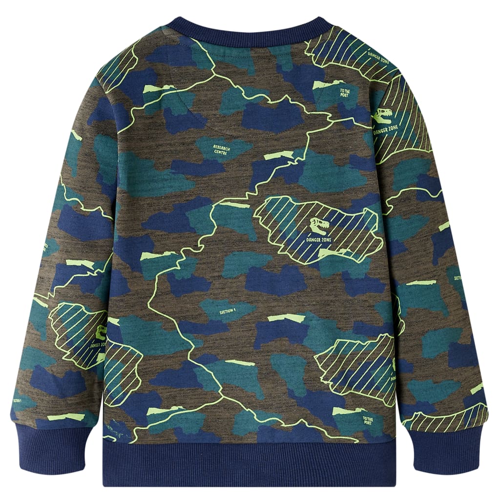 Kindershirt 128 gemêleerd donkerkakikleurig is nu te koop bij PeponiXL, paradijselijk wonen!