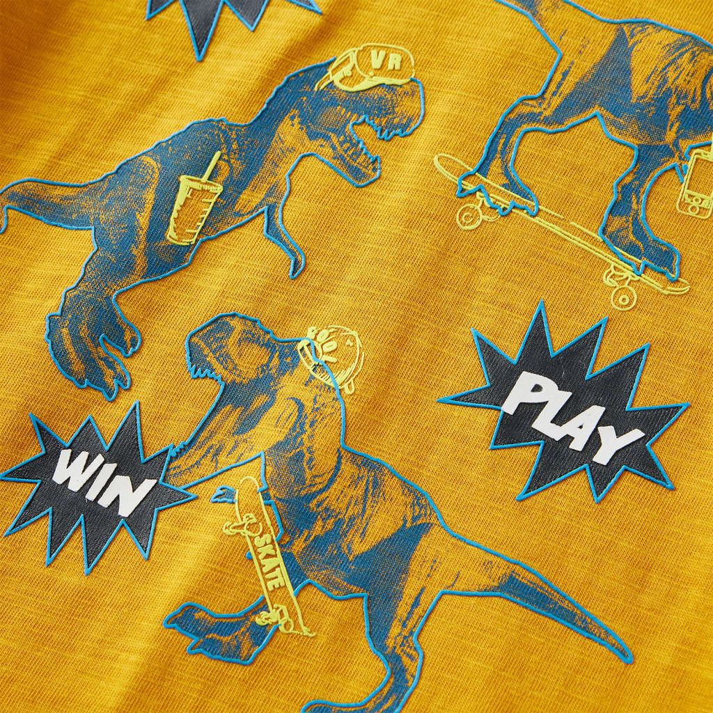 Kindershirt met lange mouwen 116 okerkleurig is nu te koop bij PeponiXL, paradijselijk wonen!