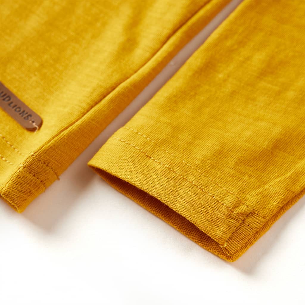 Kindershirt met lange mouwen 116 okerkleurig is nu te koop bij PeponiXL, paradijselijk wonen!