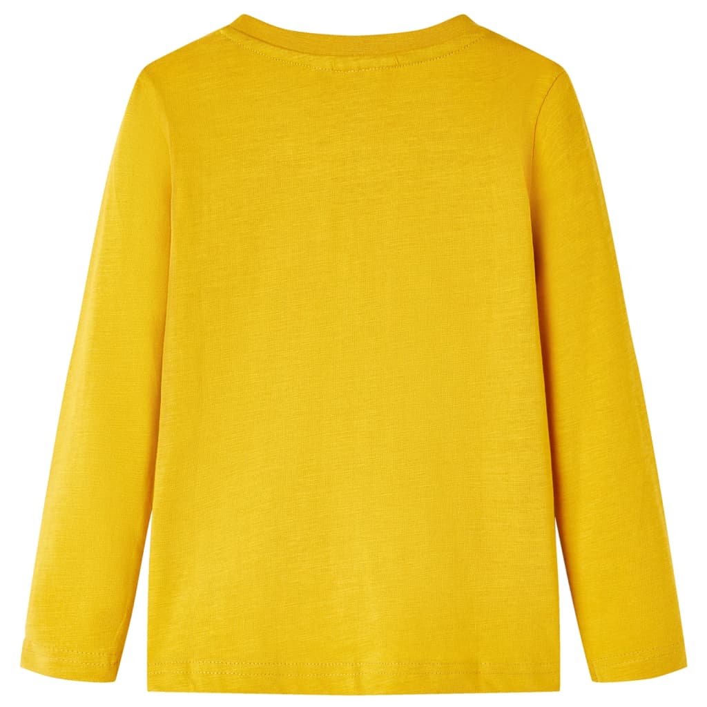 Kindershirt met lange mouwen 128 okerkleurig is nu te koop bij PeponiXL, paradijselijk wonen!