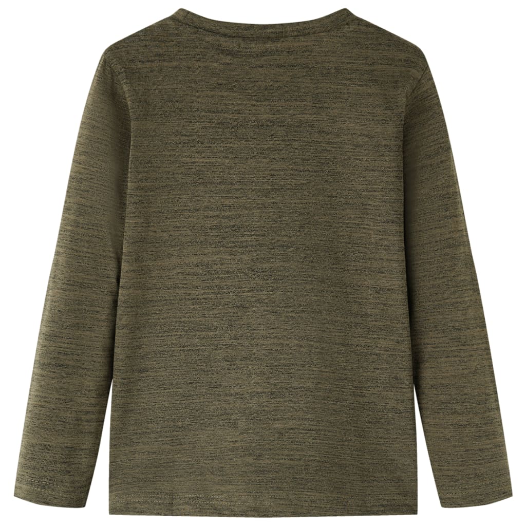 Kindershirt met lange mouwen 116 gemêleerd kakikleurig is nu te koop bij PeponiXL, paradijselijk wonen!