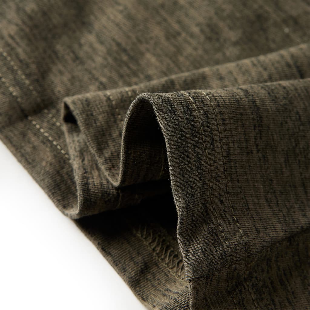 Kindershirt met lange mouwen 128 gemêleerd kakikleurig is nu te koop bij PeponiXL, paradijselijk wonen!