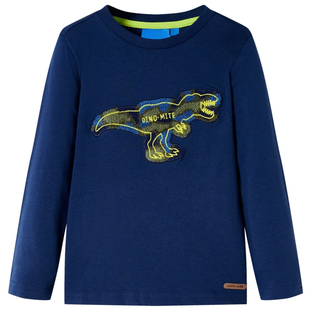 Kindershirt met lange mouwen 116 marineblauw is nu te koop bij PeponiXL, paradijselijk wonen!