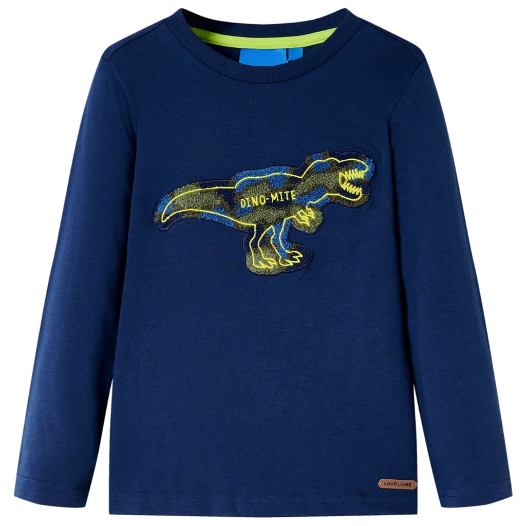 Kindershirt met lange mouwen 128 marineblauw is nu te koop bij PeponiXL, paradijselijk wonen!