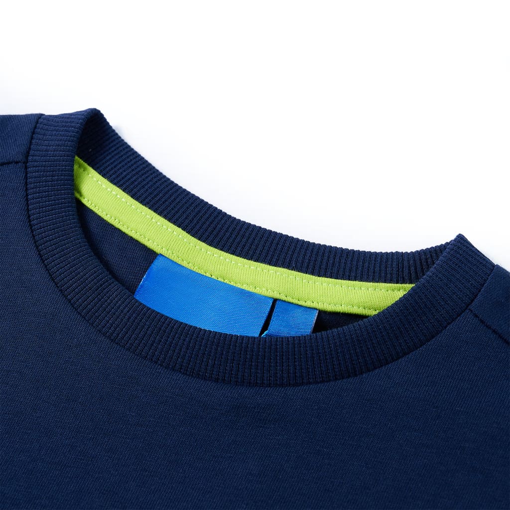 Kindershirt met lange mouwen 128 marineblauw is nu te koop bij PeponiXL, paradijselijk wonen!