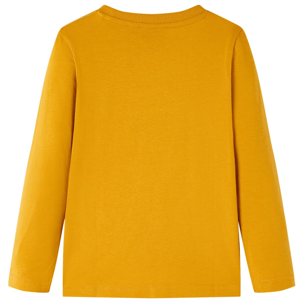 Kindershirt met lange mouwen 104 okerkleurig is nu te koop bij PeponiXL, paradijselijk wonen!