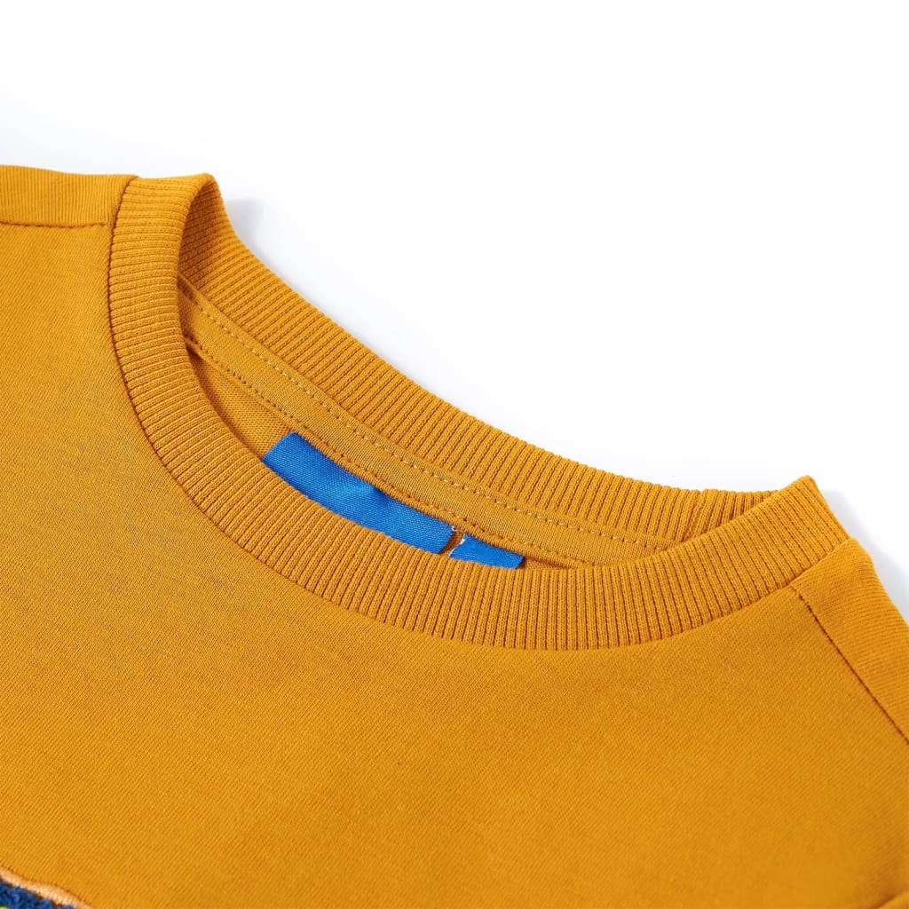 Kindershirt met lange mouwen 104 okerkleurig is nu te koop bij PeponiXL, paradijselijk wonen!