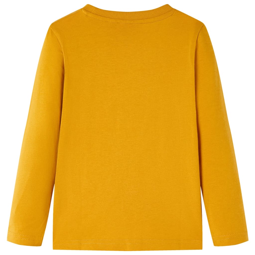 Kindershirt met lange mouwen 128 okerkleurig is nu te koop bij PeponiXL, paradijselijk wonen!