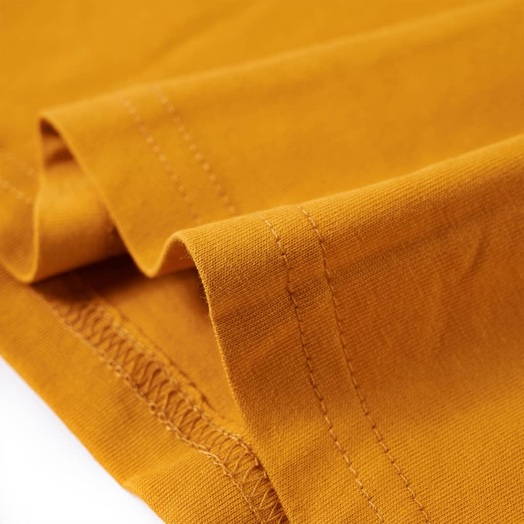 Kindershirt met lange mouwen 128 okerkleurig is nu te koop bij PeponiXL, paradijselijk wonen!