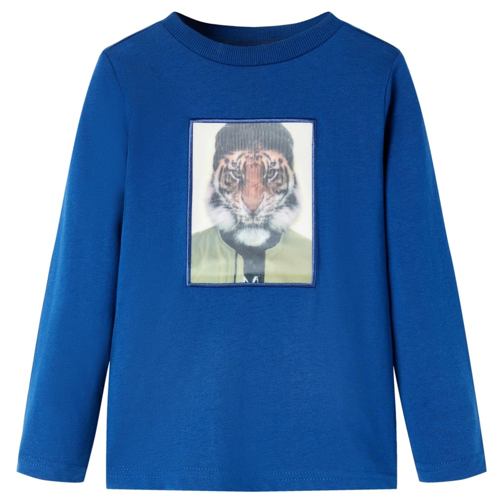 Kindershirt met lange mouwen 128 donkerblauw is nu te koop bij PeponiXL, paradijselijk wonen!
