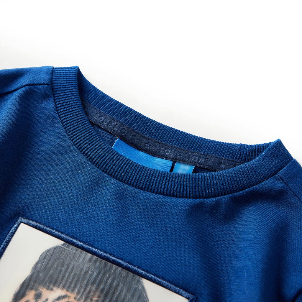 Kindershirt met lange mouwen 128 donkerblauw is nu te koop bij PeponiXL, paradijselijk wonen!