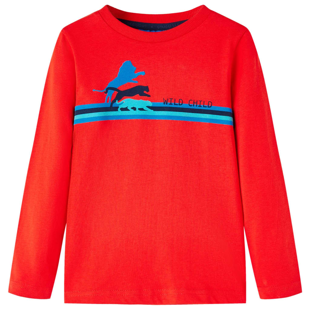 Kindershirt met lange mouwen 104 rood is nu te koop bij PeponiXL, paradijselijk wonen!