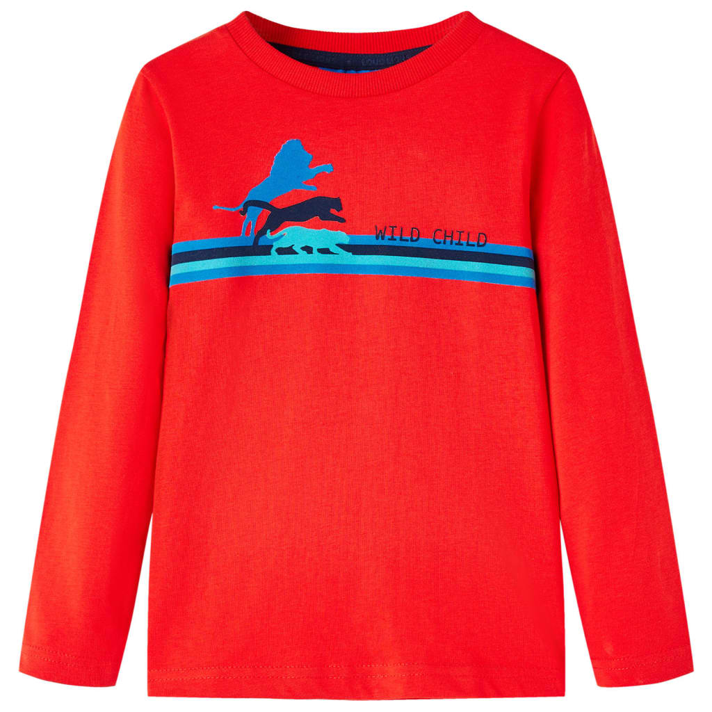 Kindershirt met lange mouwen 116 rood is nu te koop bij PeponiXL, paradijselijk wonen!