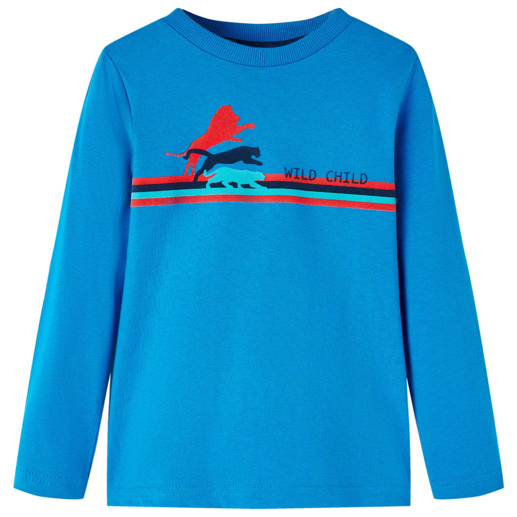 Kindershirt met lange mouwen 104 kobaltblauw is nu te koop bij PeponiXL, paradijselijk wonen!