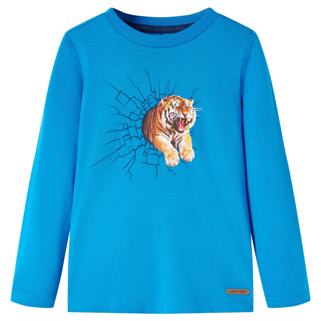 Kindershirt met lange mouwen 116 kobaltblauw is nu te koop bij PeponiXL, paradijselijk wonen!