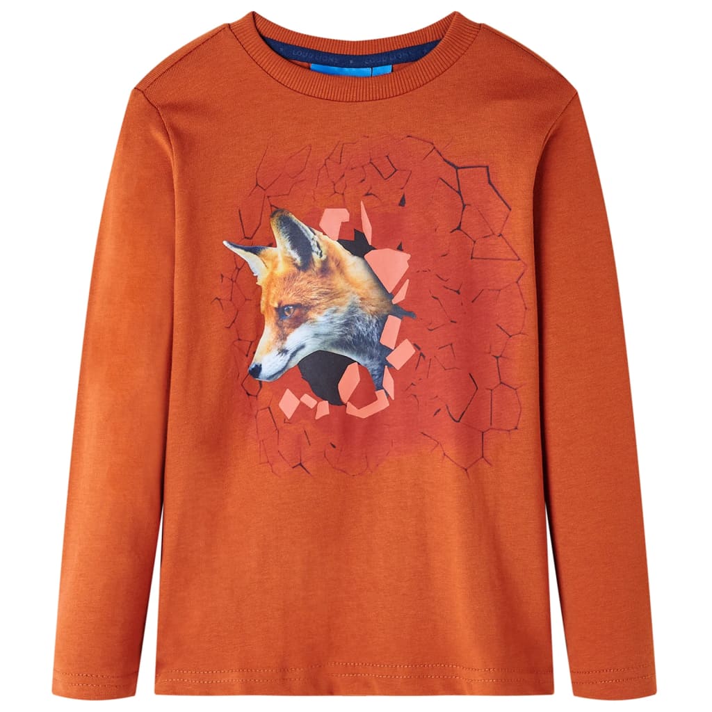 Kindershirt met lange mouwen 104 lichtroestkleurig is nu te koop bij PeponiXL, paradijselijk wonen!