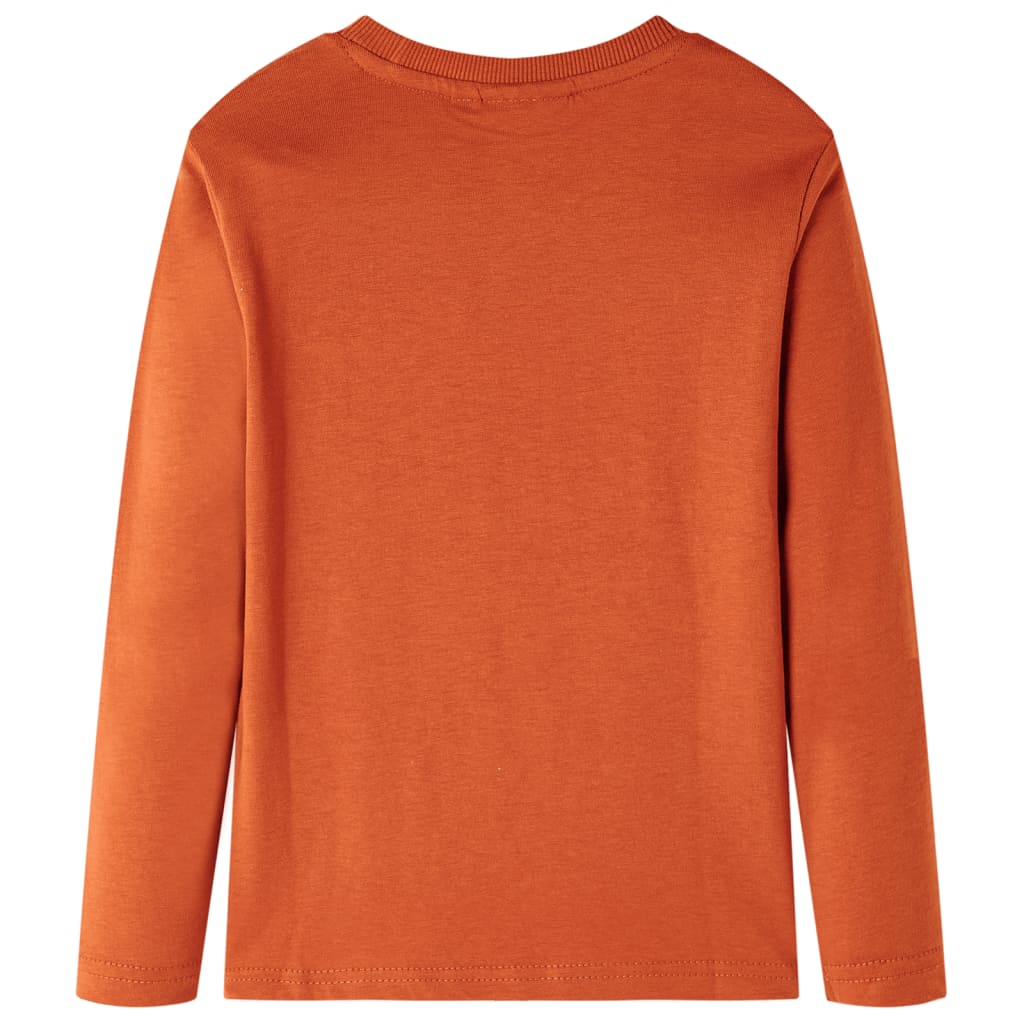 Kindershirt met lange mouwen 104 lichtroestkleurig is nu te koop bij PeponiXL, paradijselijk wonen!