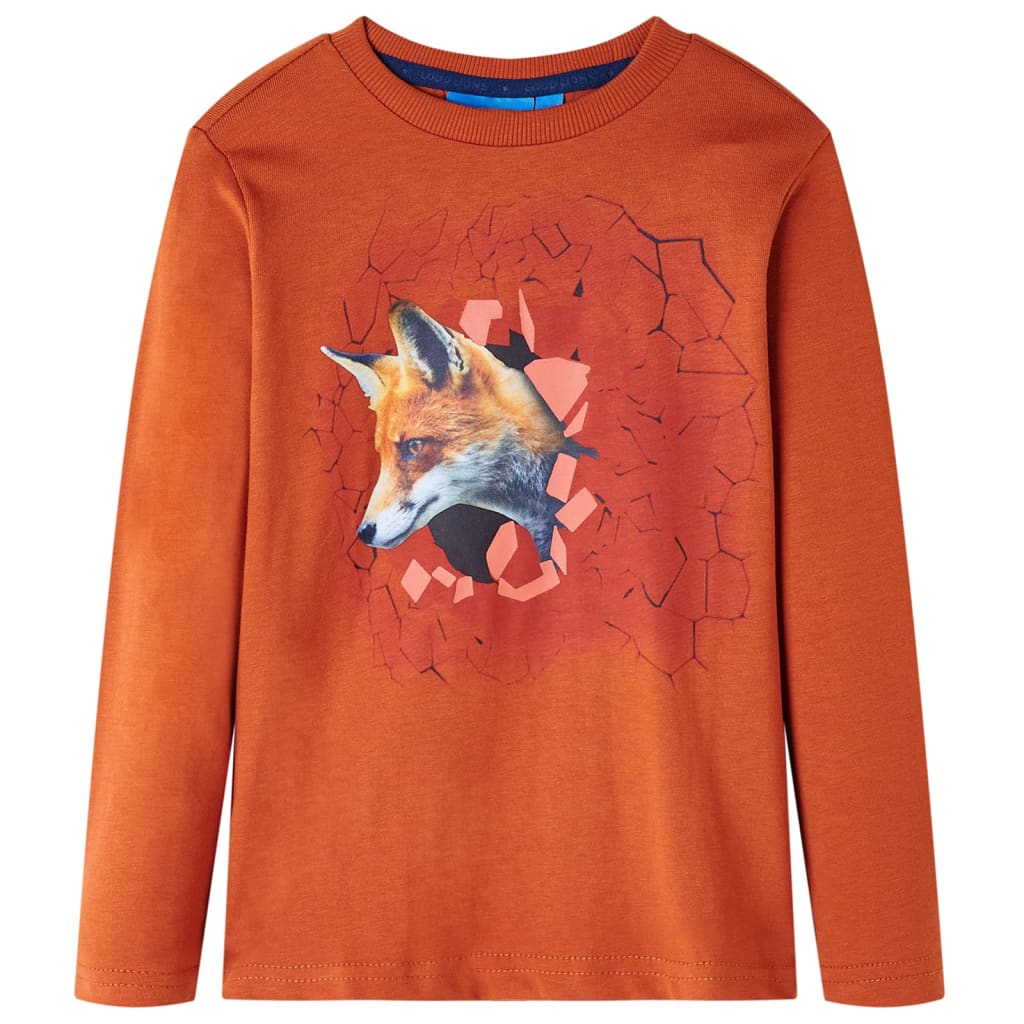 Kindershirt met lange mouwen 116 lichtroestkleurig is nu te koop bij PeponiXL, paradijselijk wonen!