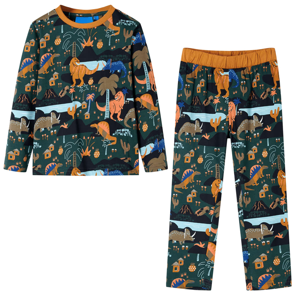 Kinderpyjama met lange mouwen 116 donkergroen is nu te koop bij PeponiXL, paradijselijk wonen!