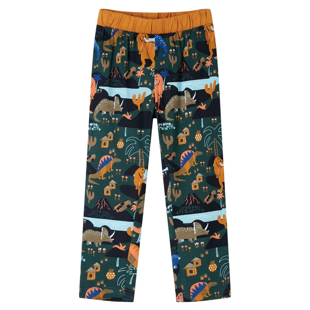 Kinderpyjama met lange mouwen 116 donkergroen is nu te koop bij PeponiXL, paradijselijk wonen!