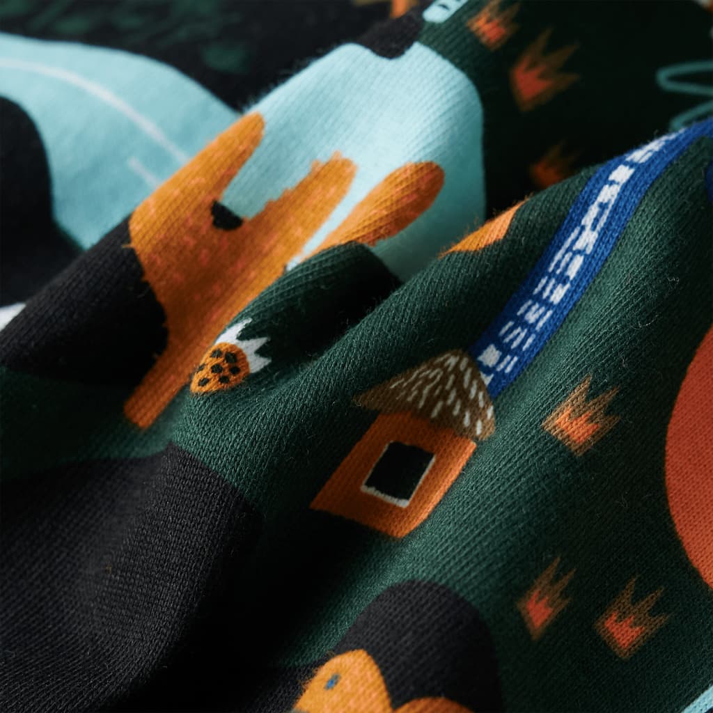 Kinderpyjama met lange mouwen 116 donkergroen is nu te koop bij PeponiXL, paradijselijk wonen!