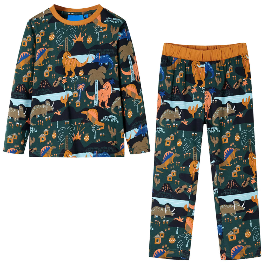 Kinderpyjama met lange mouwen 140 donkergroen is nu te koop bij PeponiXL, paradijselijk wonen!