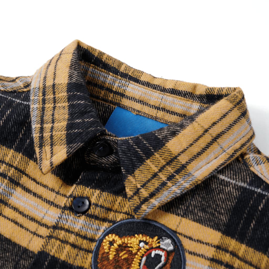 Kindershirt geruit 92 geel en zwart is nu te koop bij PeponiXL, paradijselijk wonen!