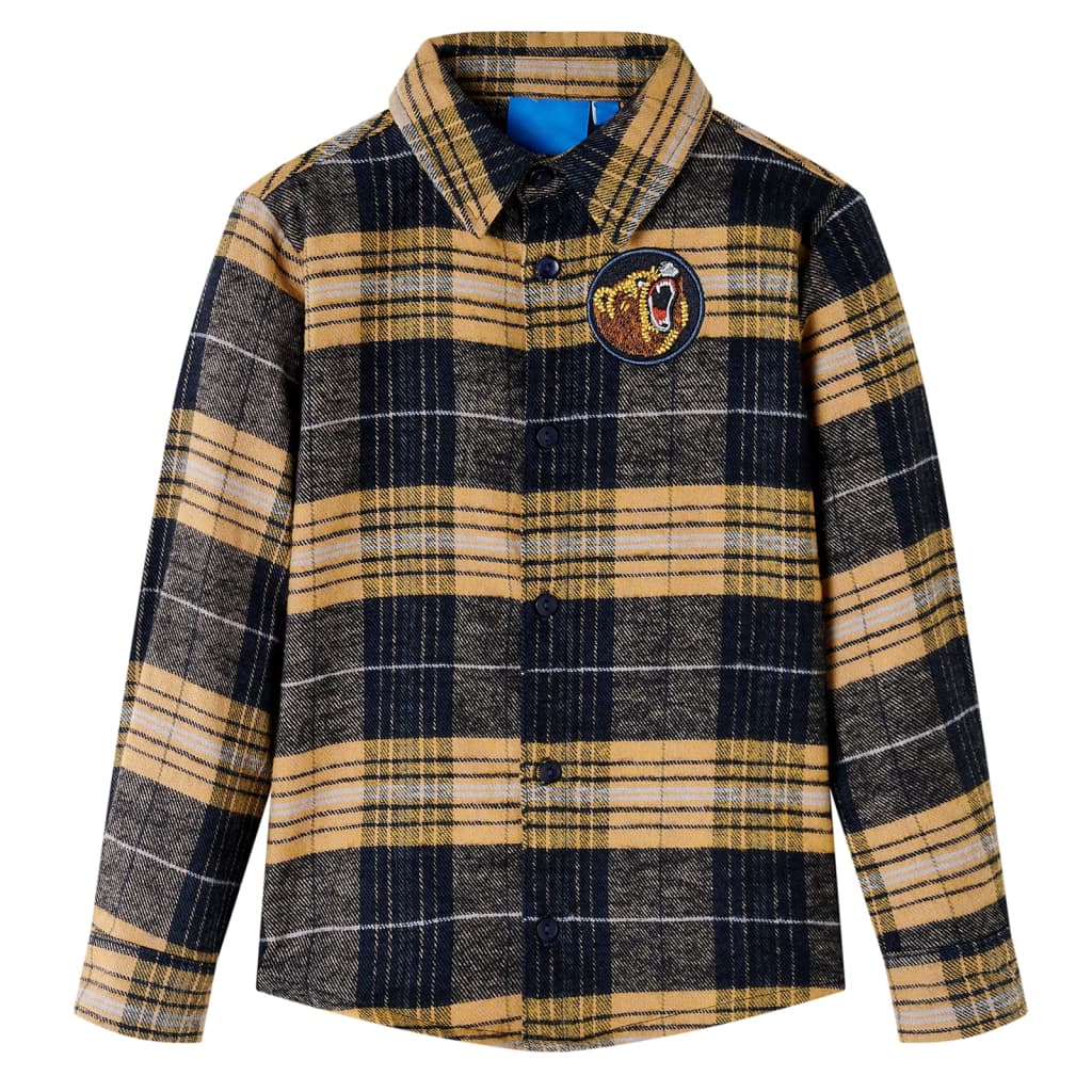Kindershirt geruit 104 geel en zwart is nu te koop bij PeponiXL, paradijselijk wonen!
